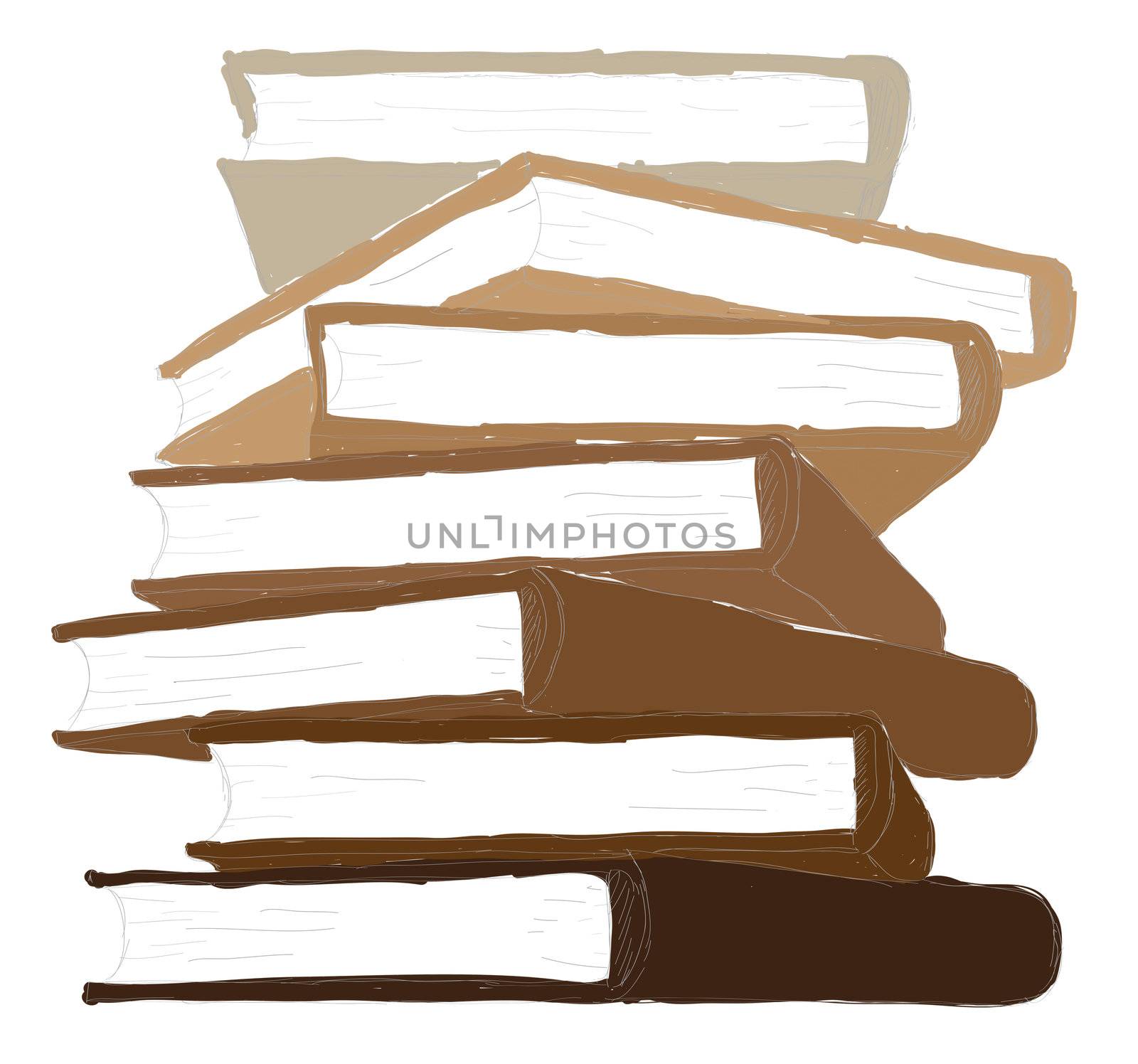 pile of books - isolated on white background