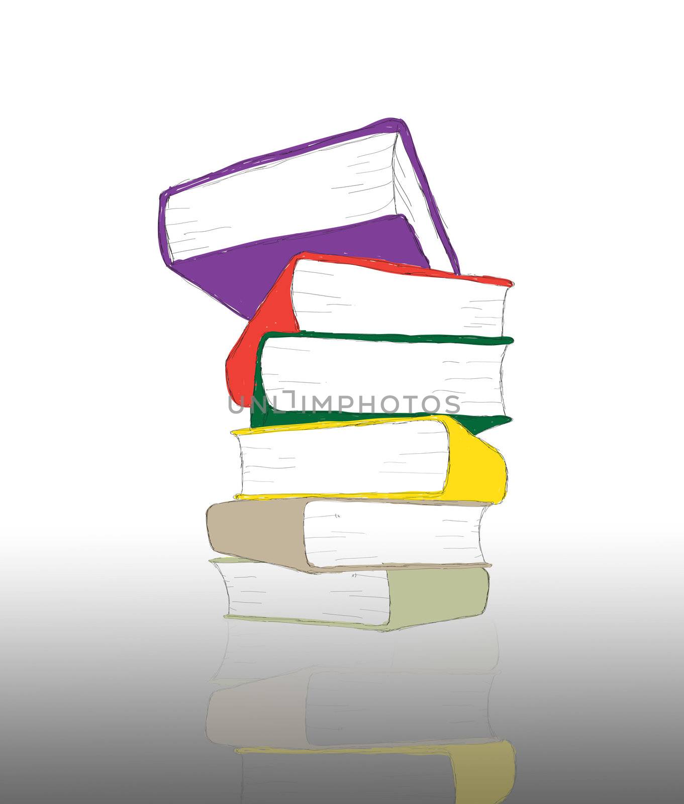 pile of books - isolated on white background