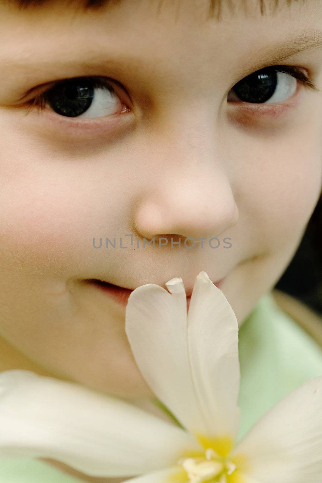 Stock photo: an image of a beautiful girl with a flower