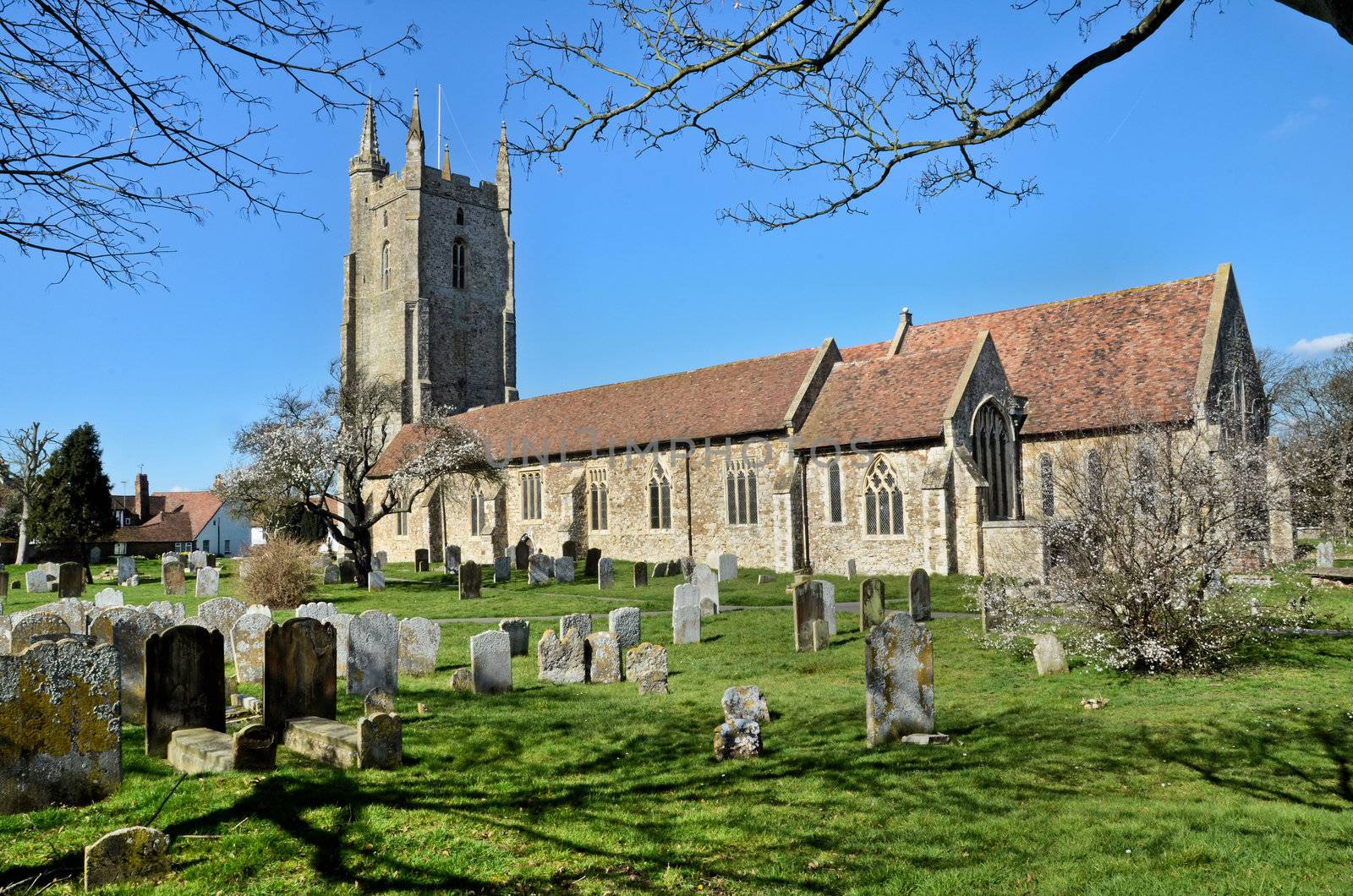 At 200' long Lydd with 4 spires on top of a 15th century tower, this church is known locally as the Cathedral of the marsh.