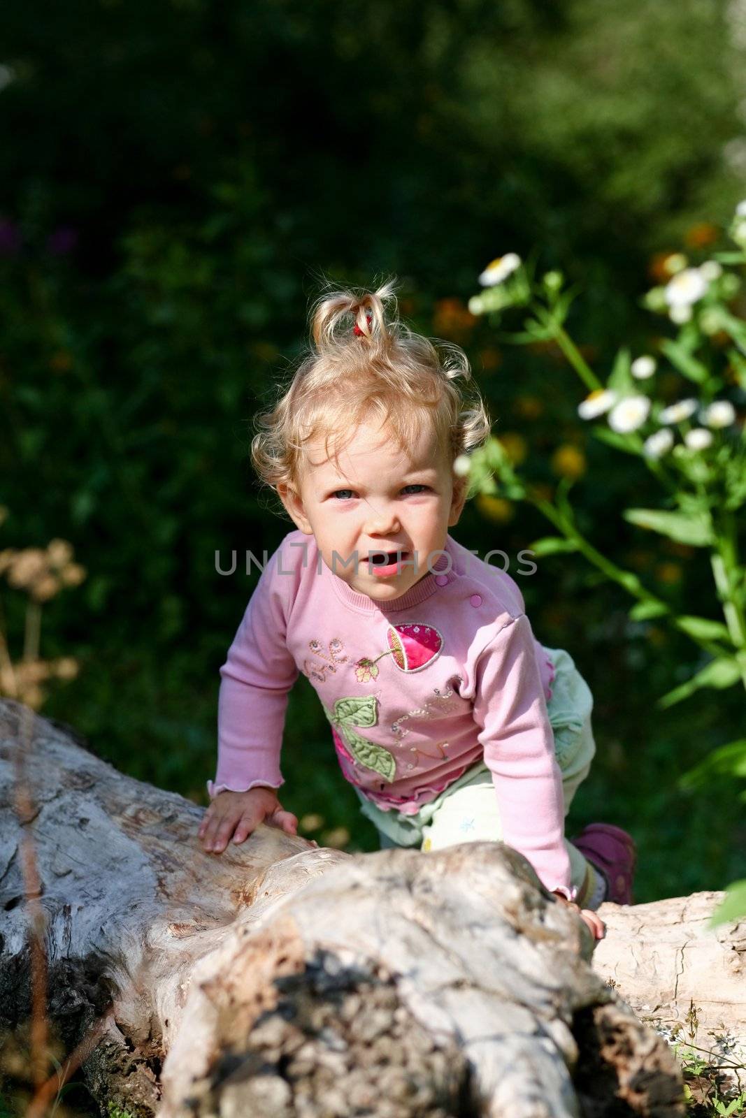 Portrait of a child. Nice baby outdoors.