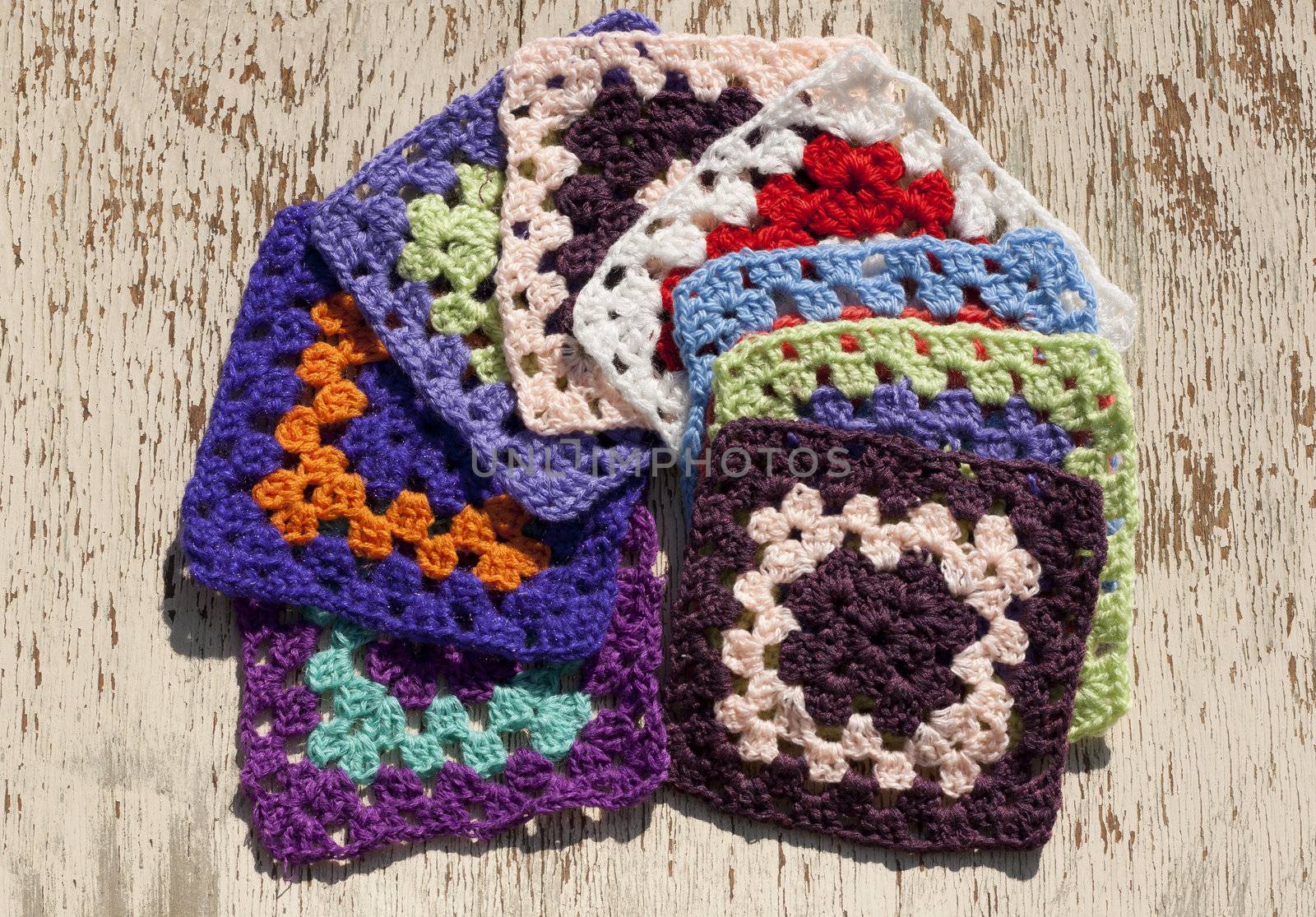 colorful crocheting squares