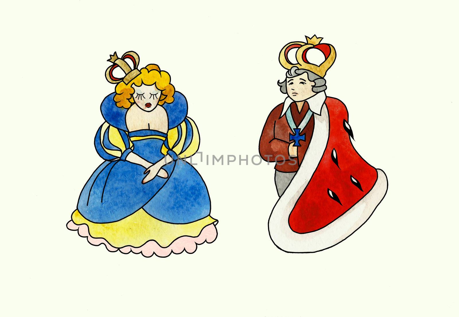 emperor and empress watercolor