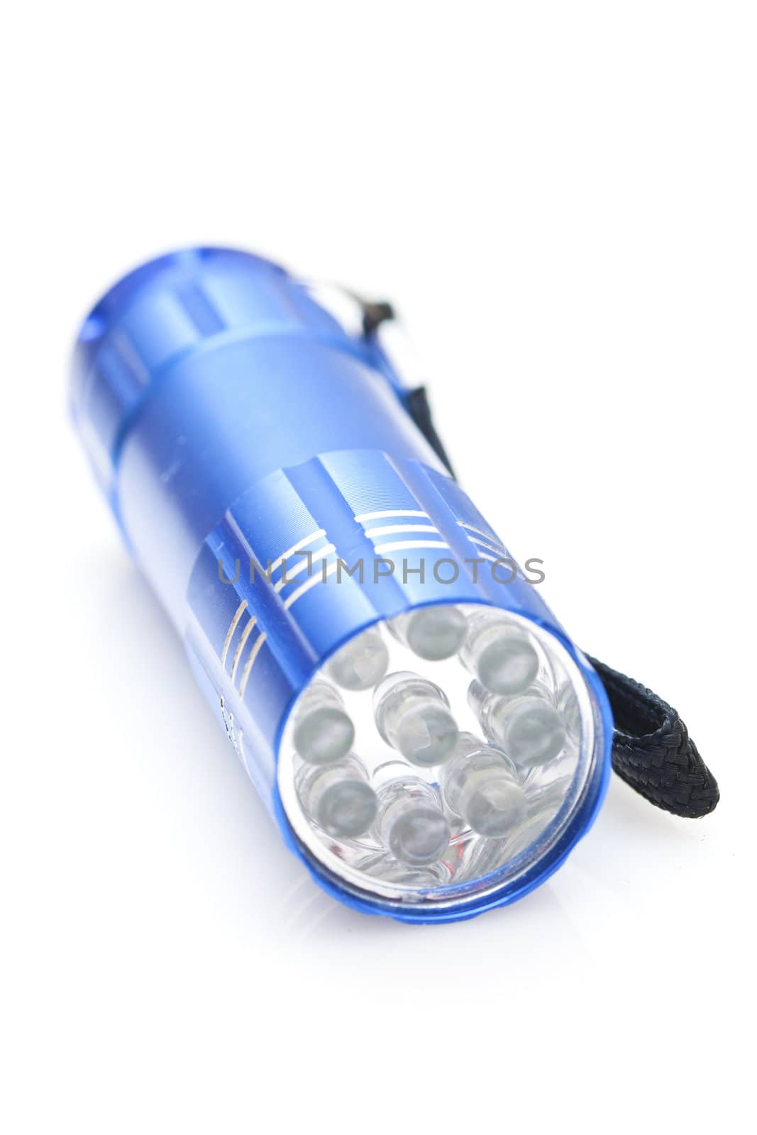 Blue torch on white background