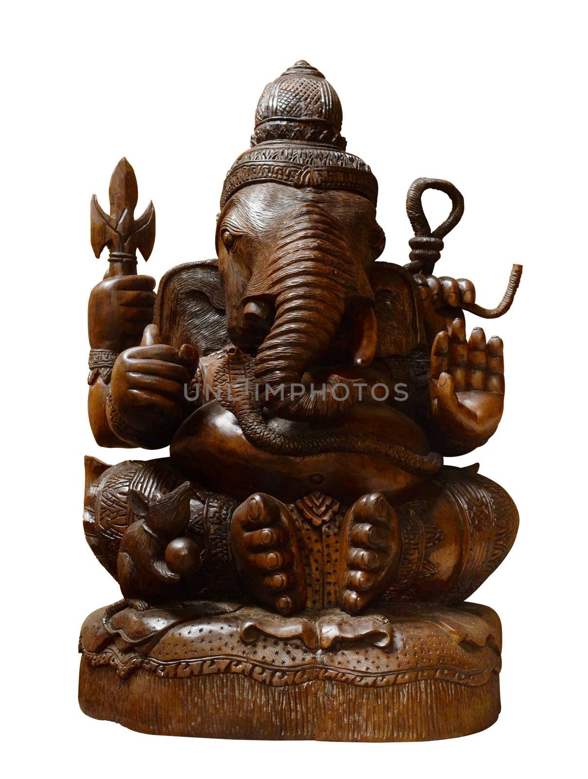 Ganesh wood carving by nuttakit