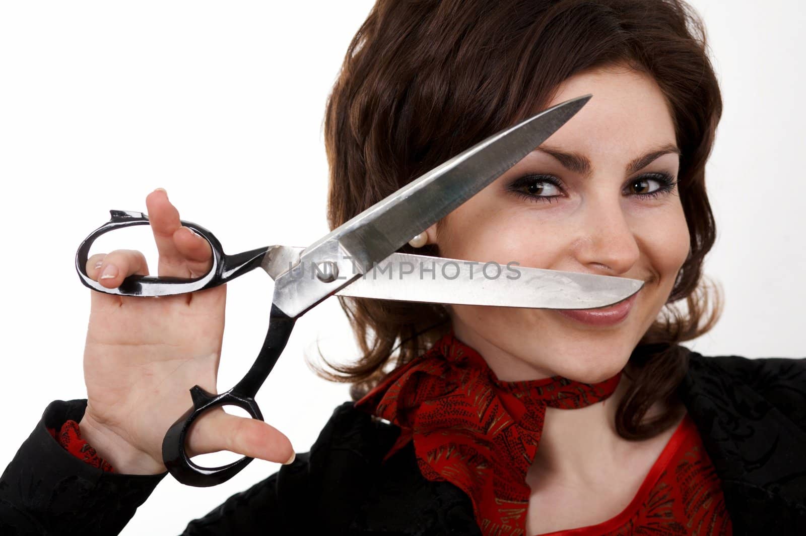A image of nice woman with scissors