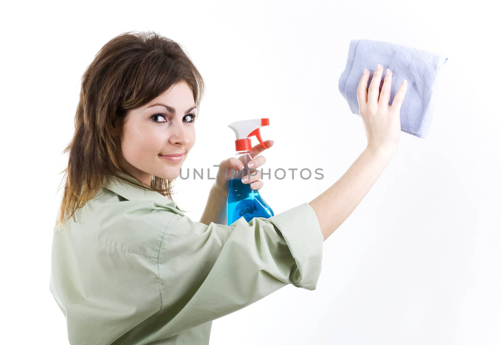 An image of smiling girl with towel in her hand