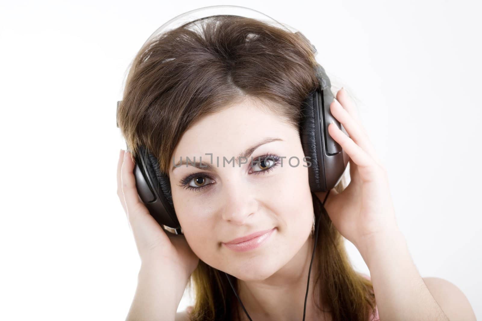 An image of nice woman listening to music