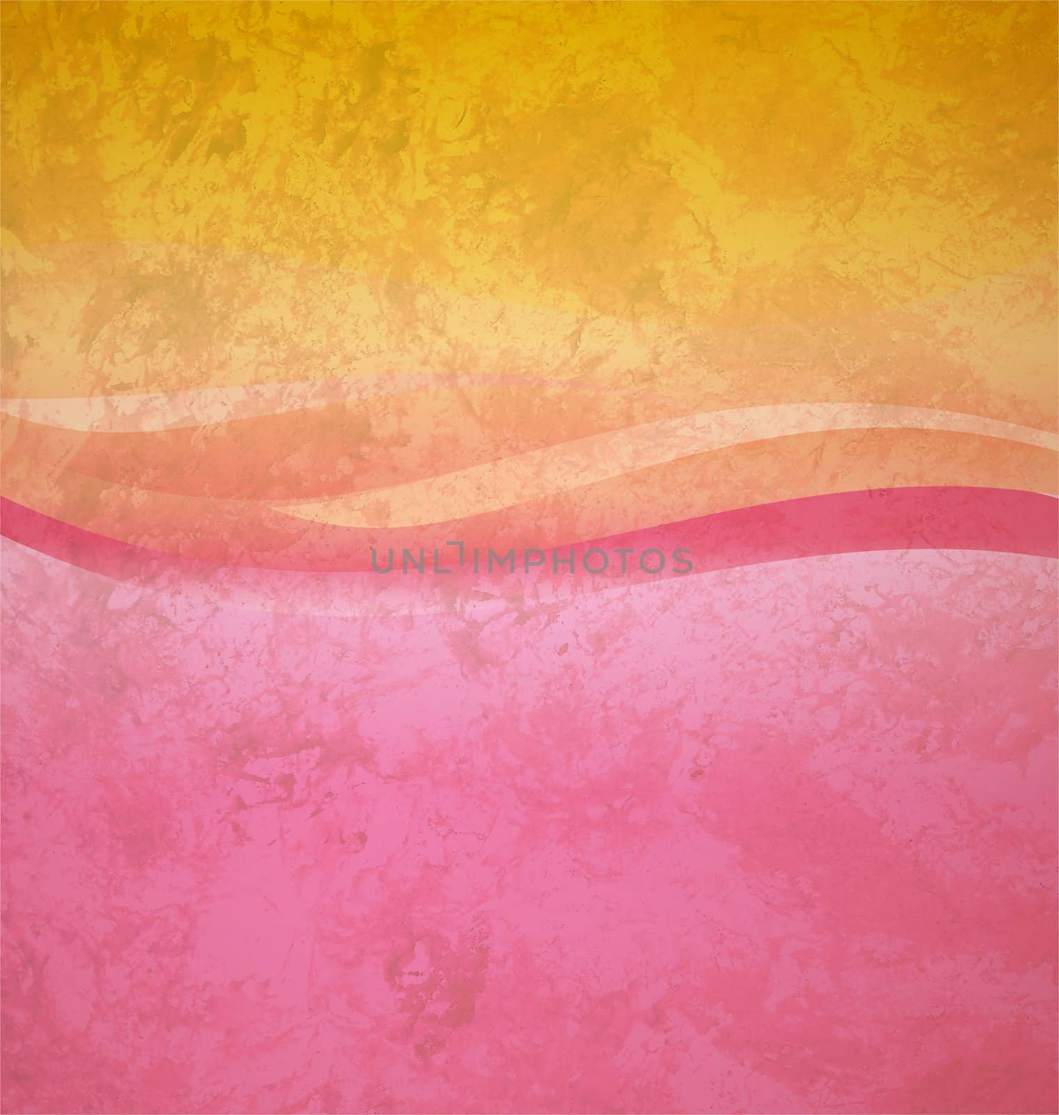 grunge yellow  and pink abstract wave square background by CherJu