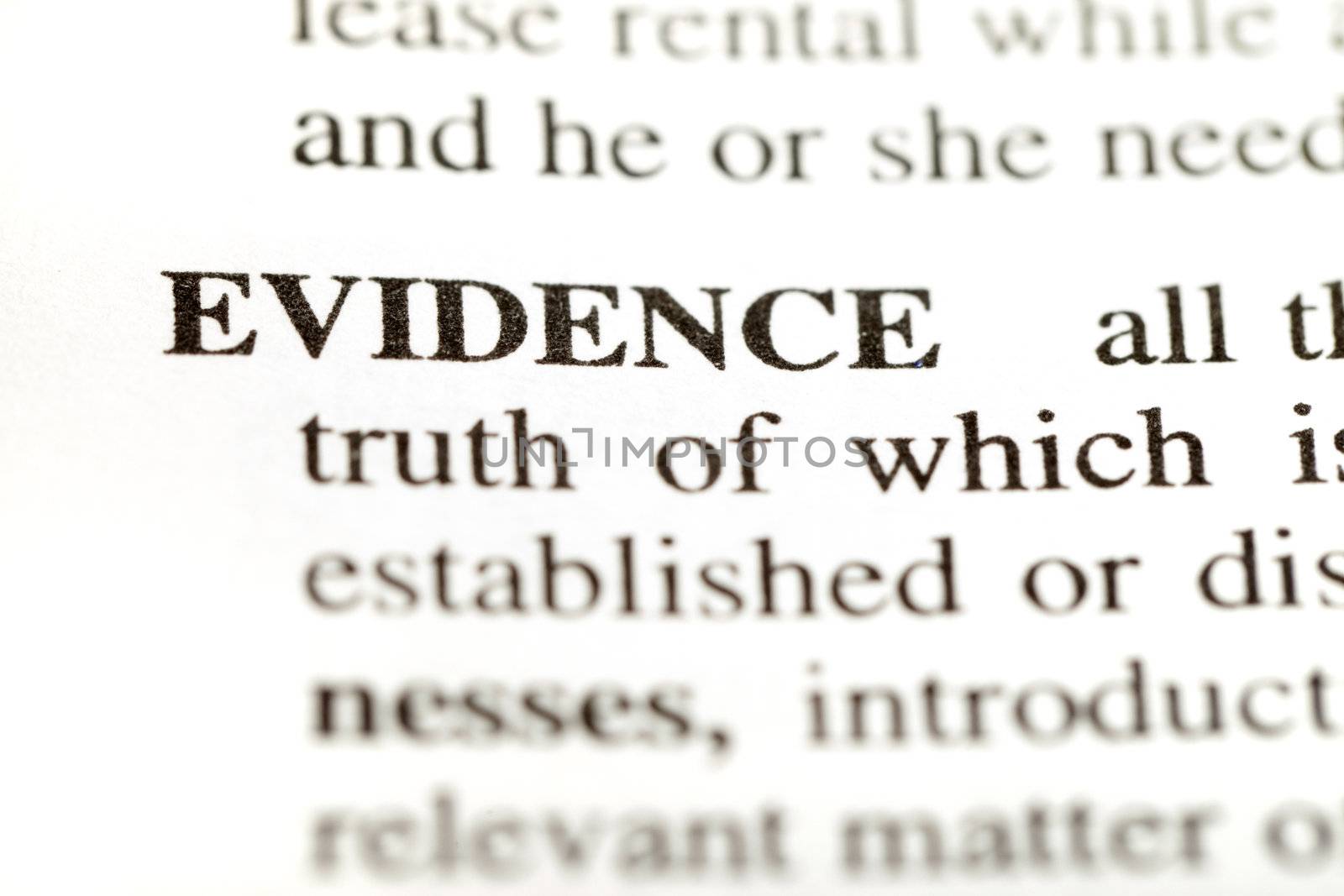 Definition of the word evidence from a legal dictionary