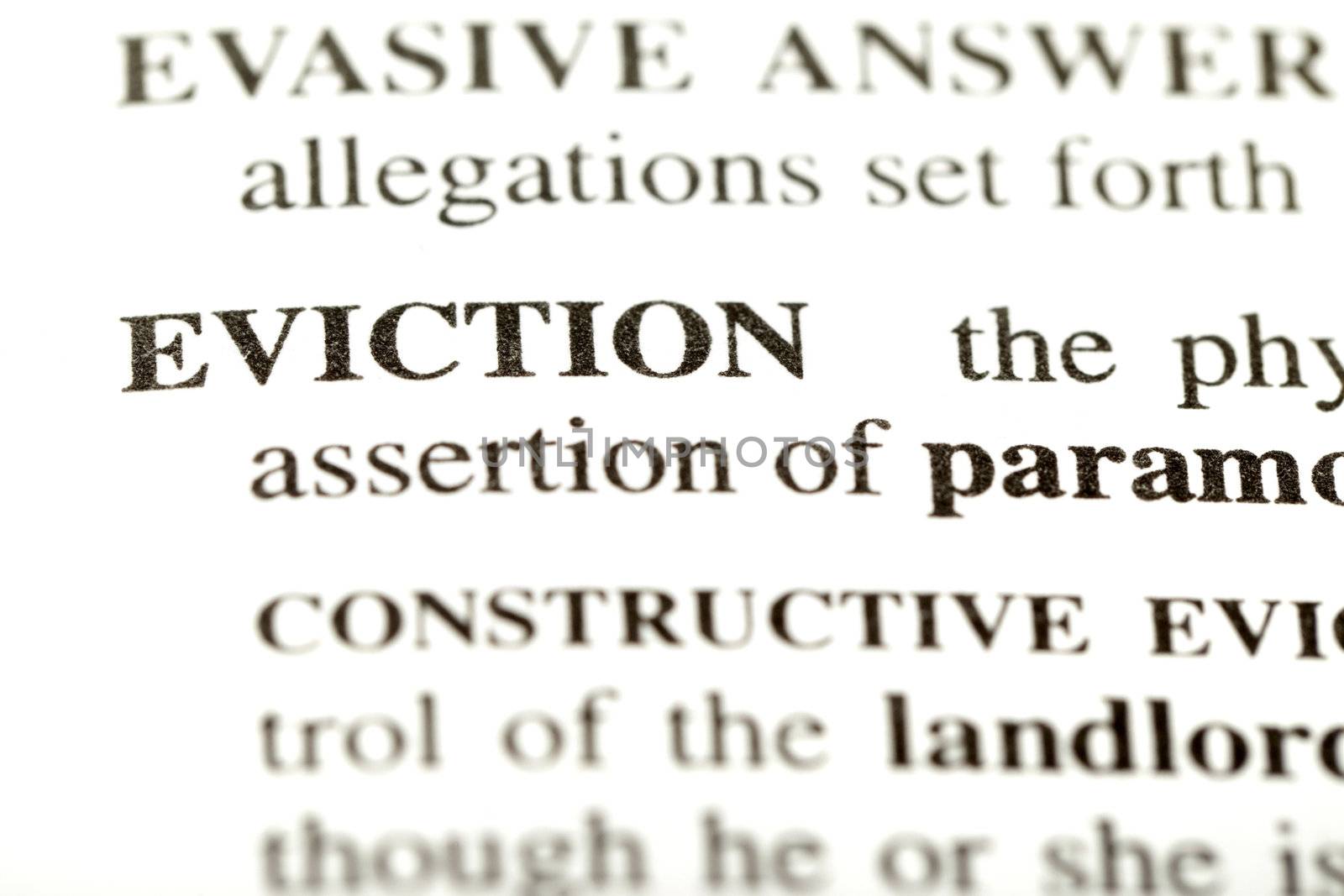 Definition of the word eviction from a legal dictionary