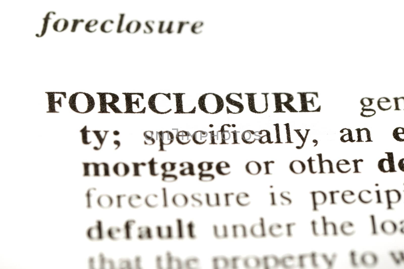 Definition of the word foreclosure  from a legal dictionary