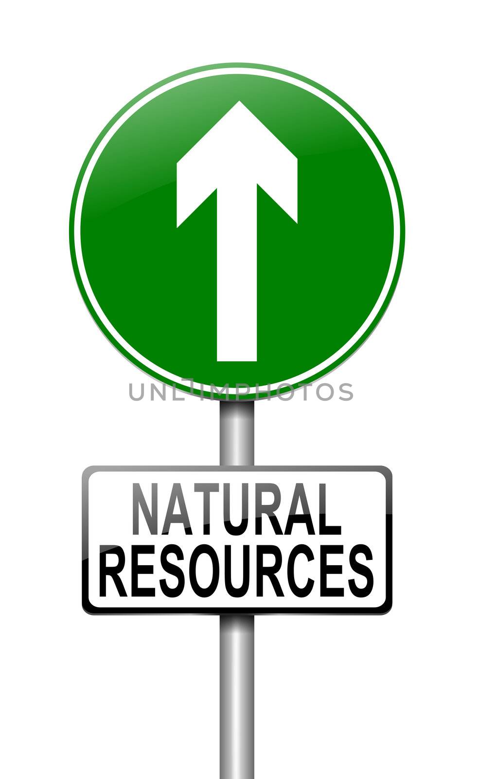 Illustration depicting a sign with a natural resources concept.