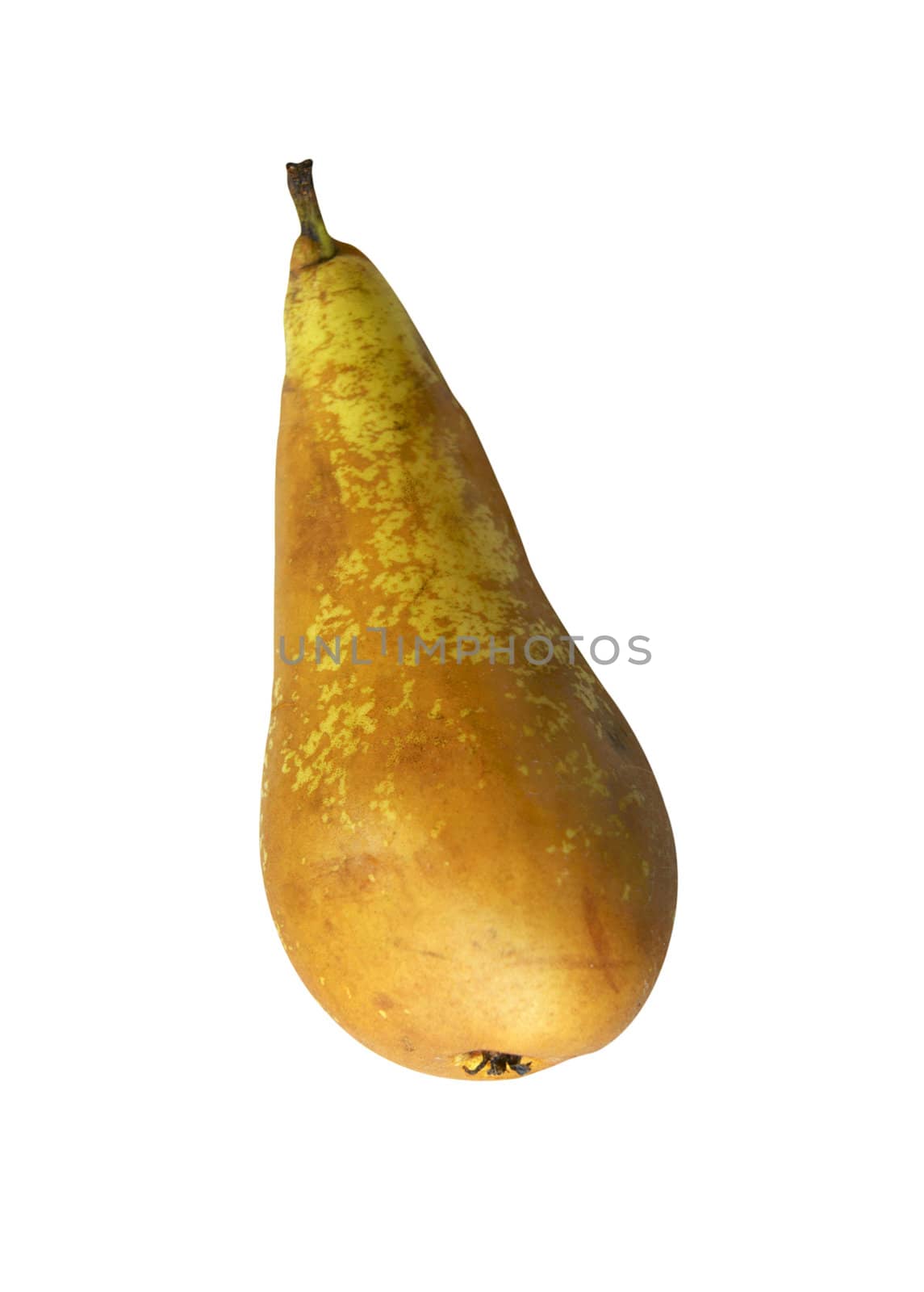 Ripe pear on white background is insulated