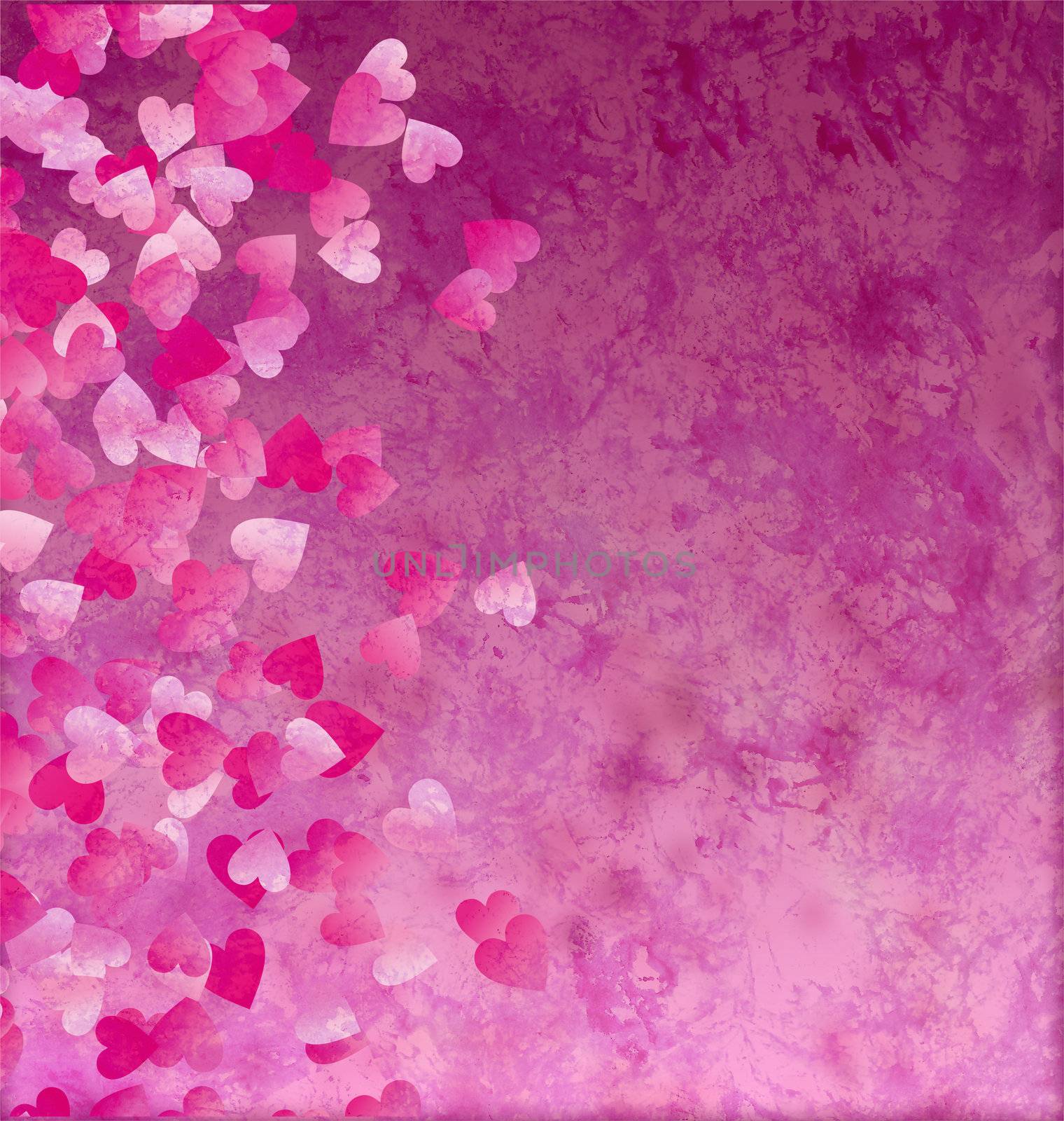 little hearts side grunge vintage paper background