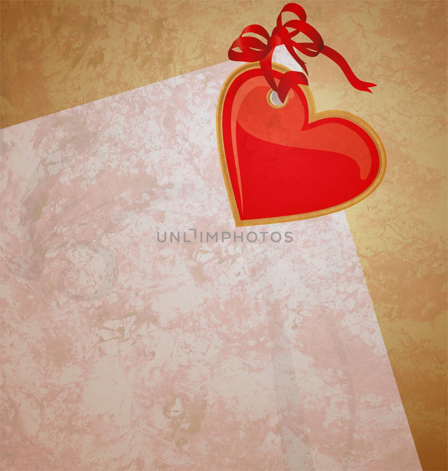 red heart wintage xtyle valentines day illustration for love, romance and wedding