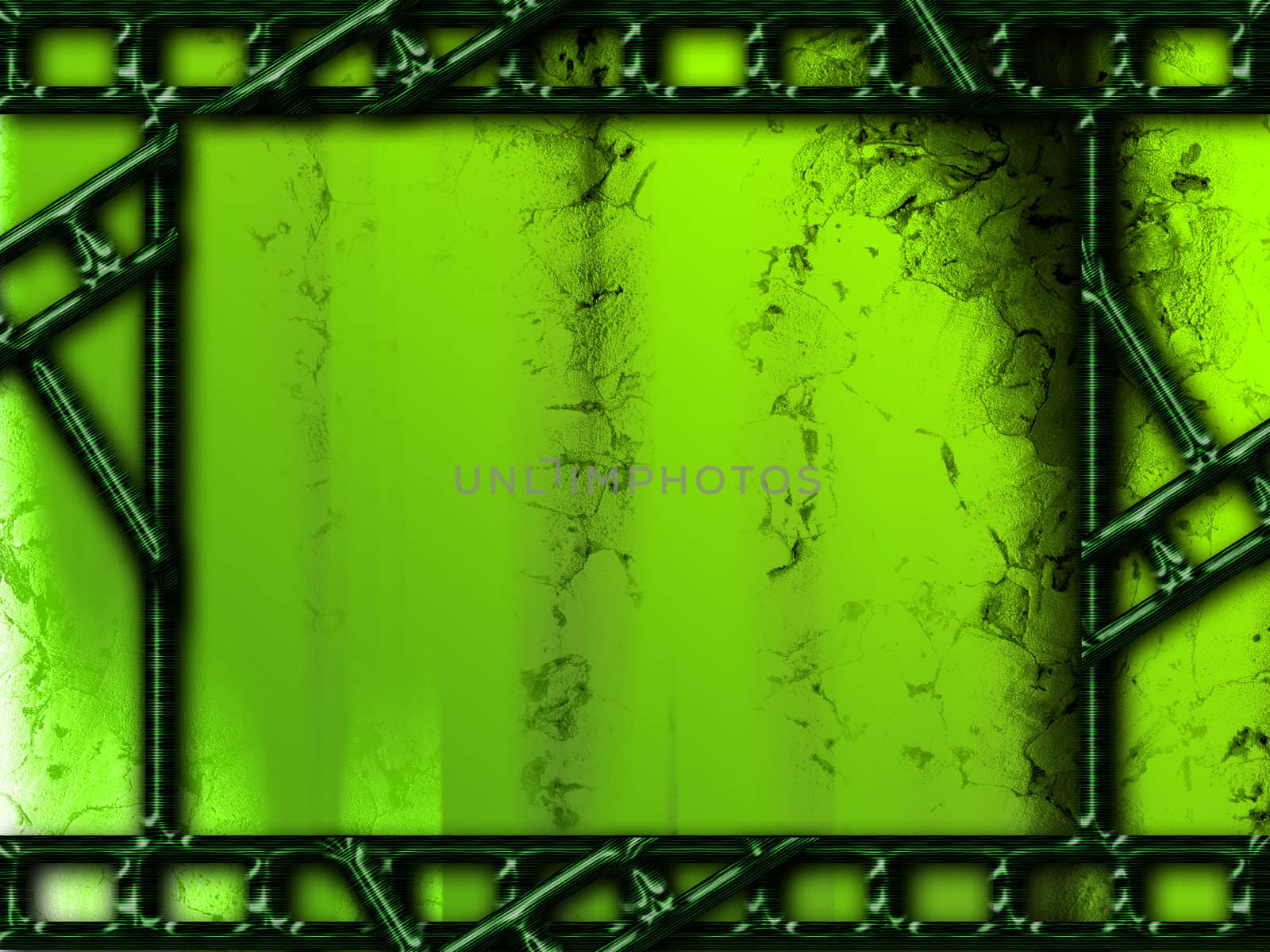 Green background with photo film frames texturized