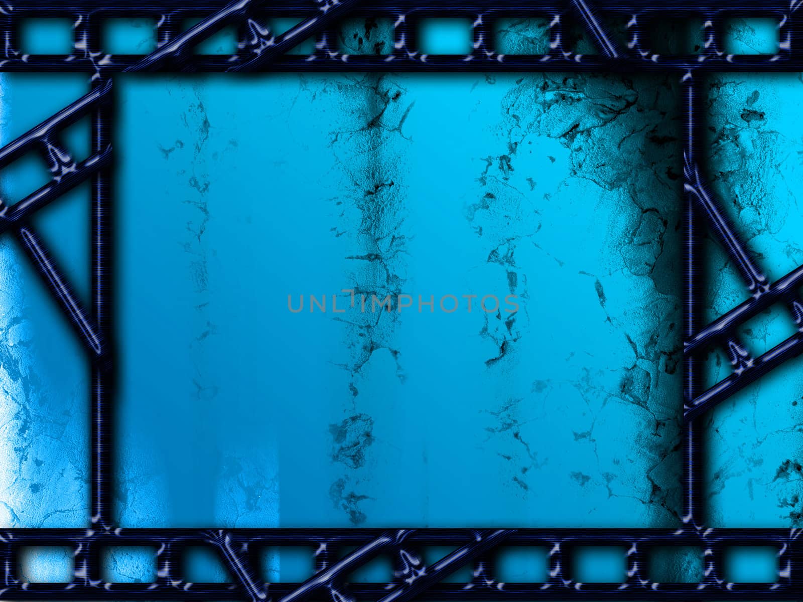Blue background with photo film frames texturized