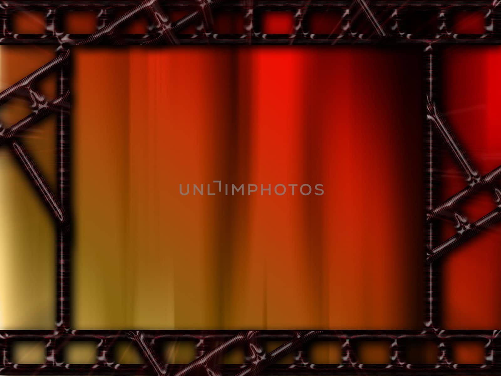 Red with yellow background with photo film frames