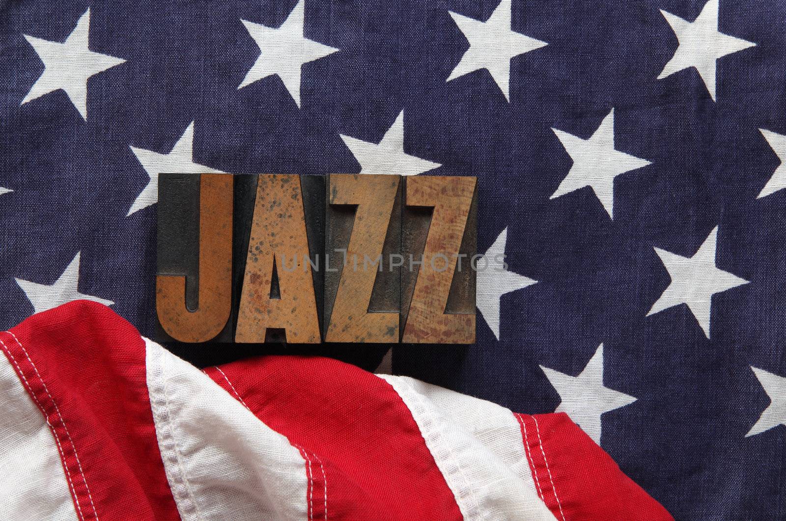 American flag with jazz word by nebari