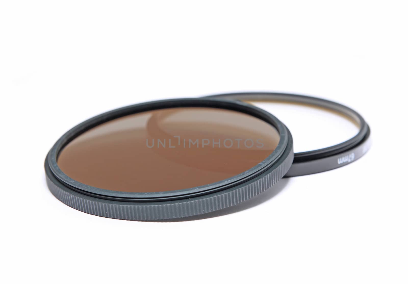 two light filter on white background