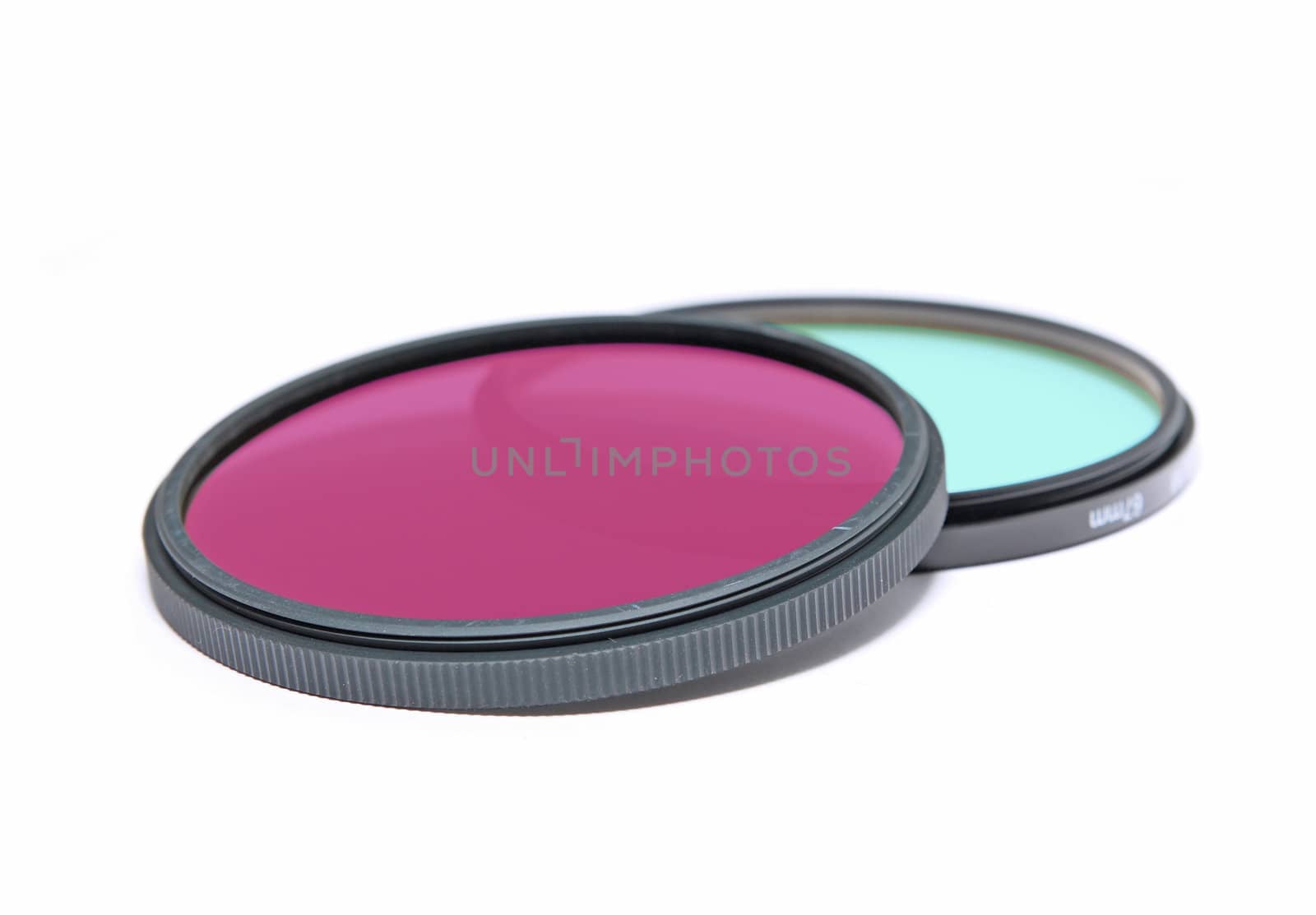 two light filter on white background