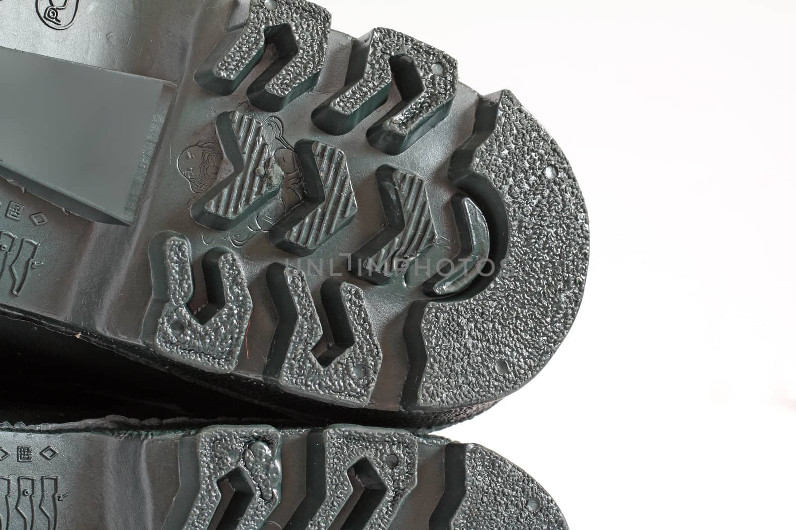 heel green rubber boot