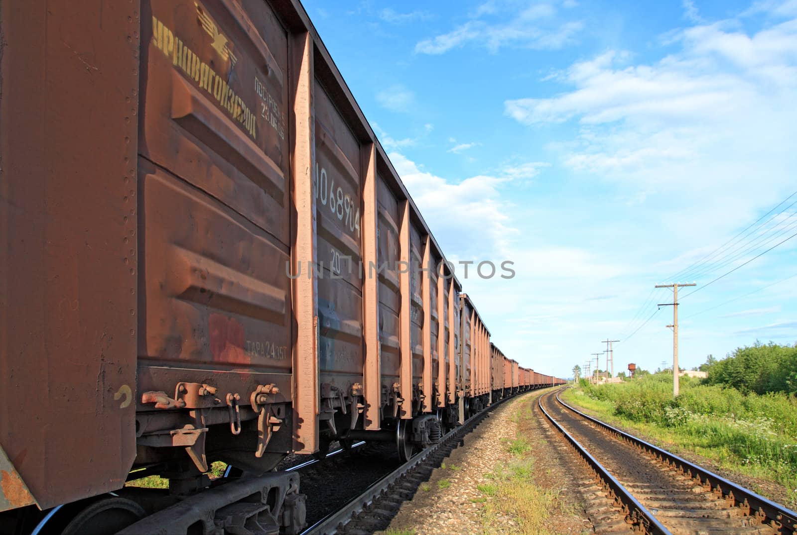 train on small railway station