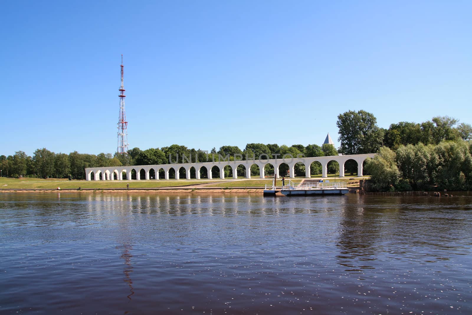 ancient wall on coast river