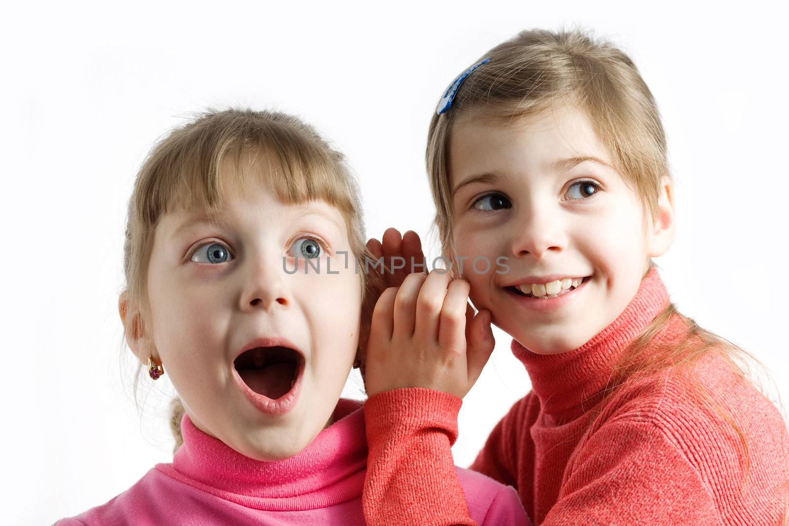 Stock photo: an image of two little surprised girls