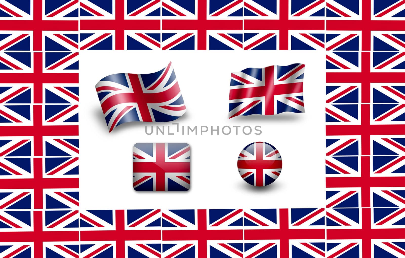united kingdom flag icon set UK by ewastudio