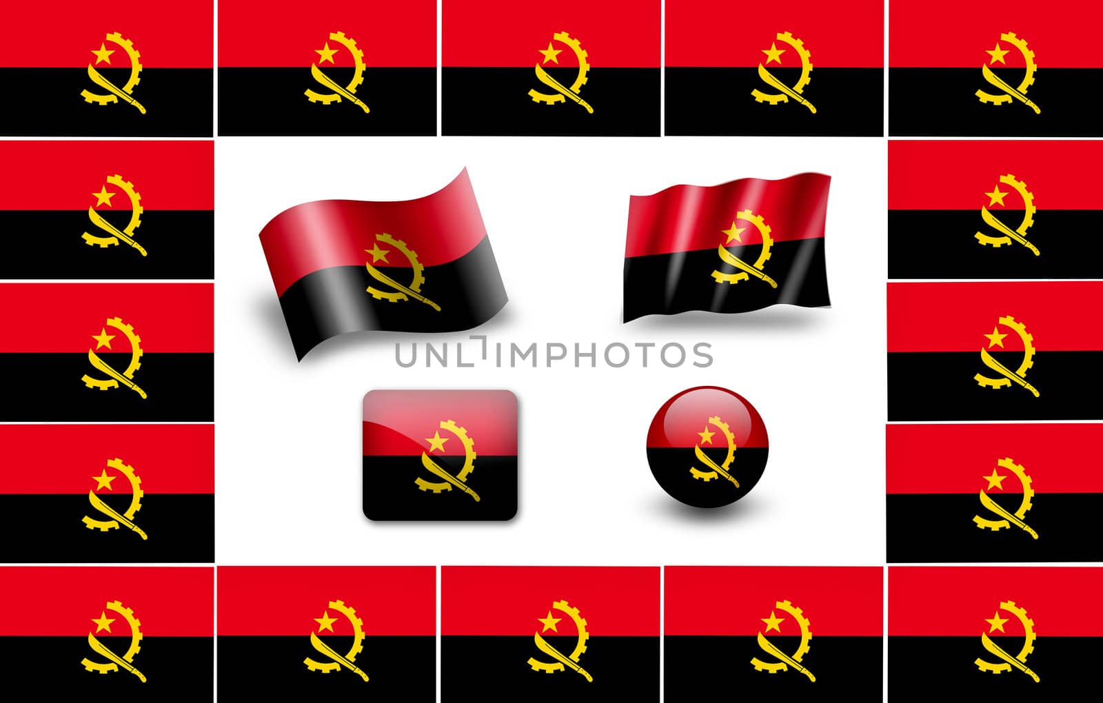 Angola flag icon set by ewastudio