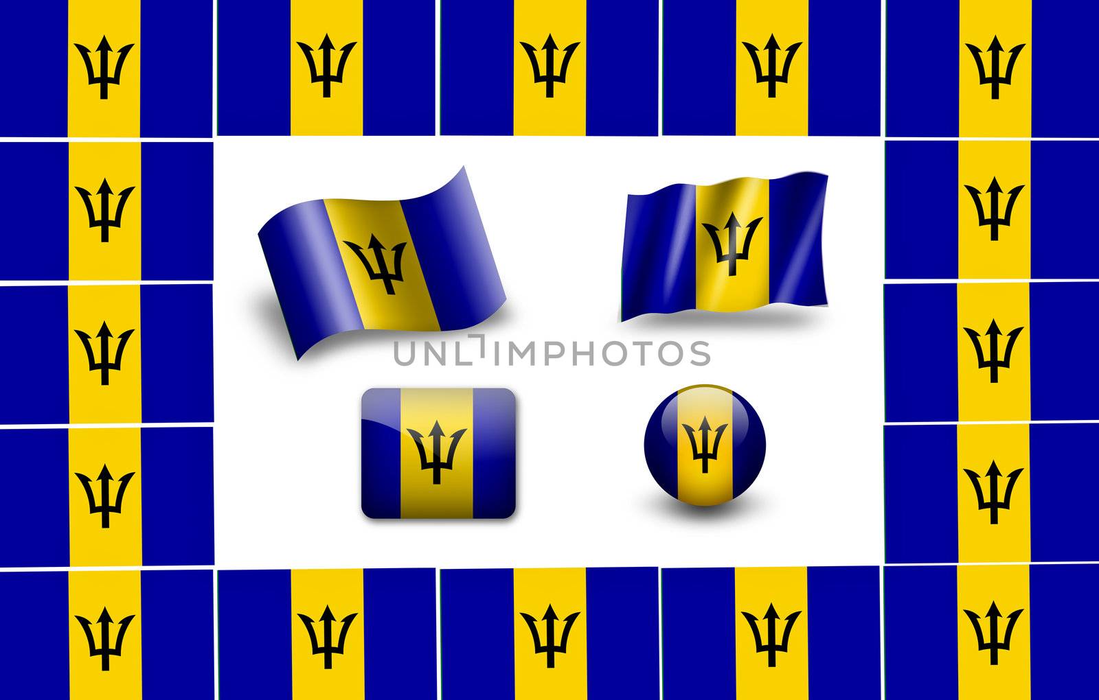 Barbados flag icon set by ewastudio
