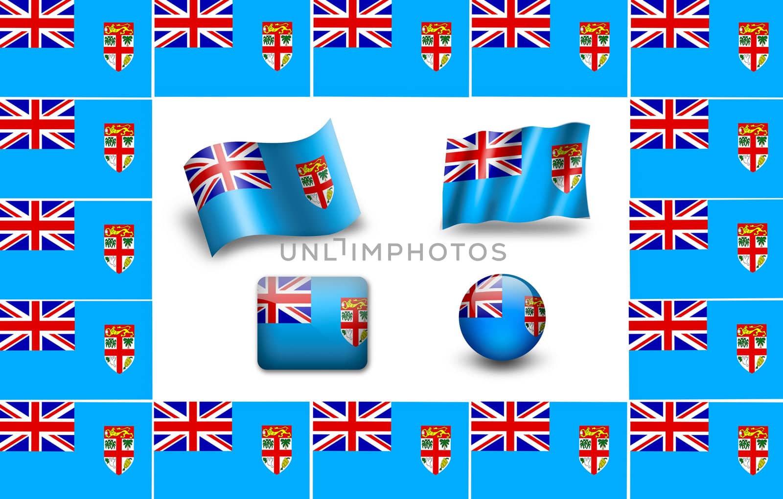 flag of Fiji. icon set by ewastudio