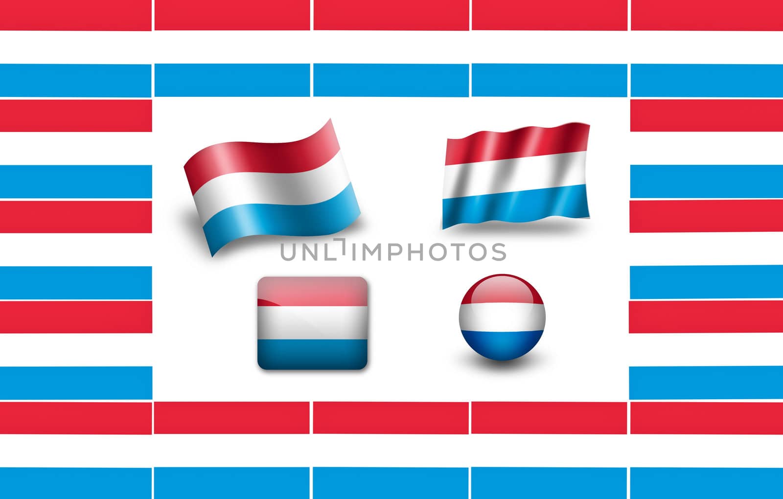 flag of  Luxembourg. icon set. flags frame.