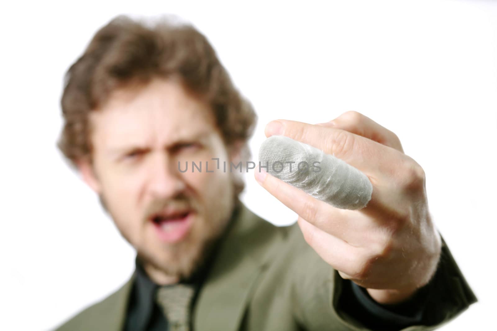 An image of a man showing his finger