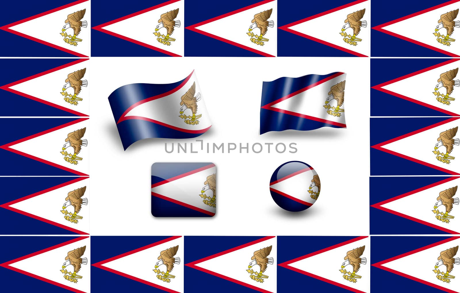 flag of American Samoa. icon set by ewastudio