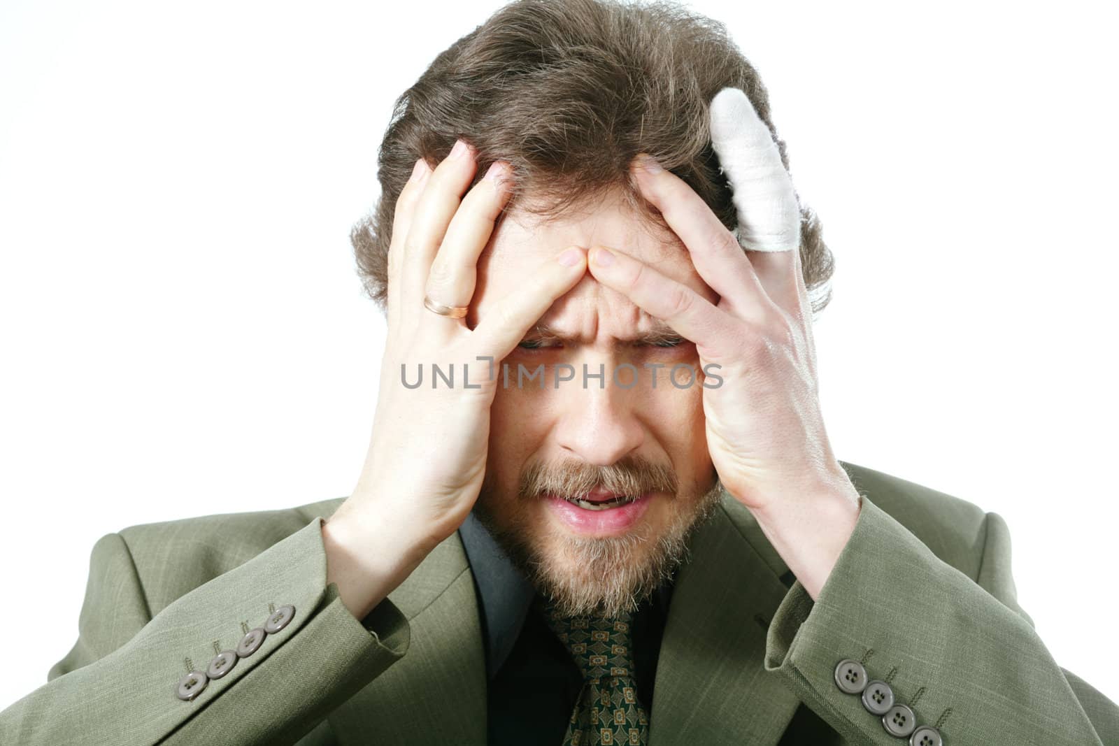 An image of a man with headache