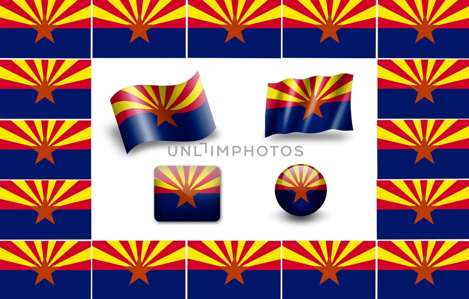 flag of Arizona. icon set