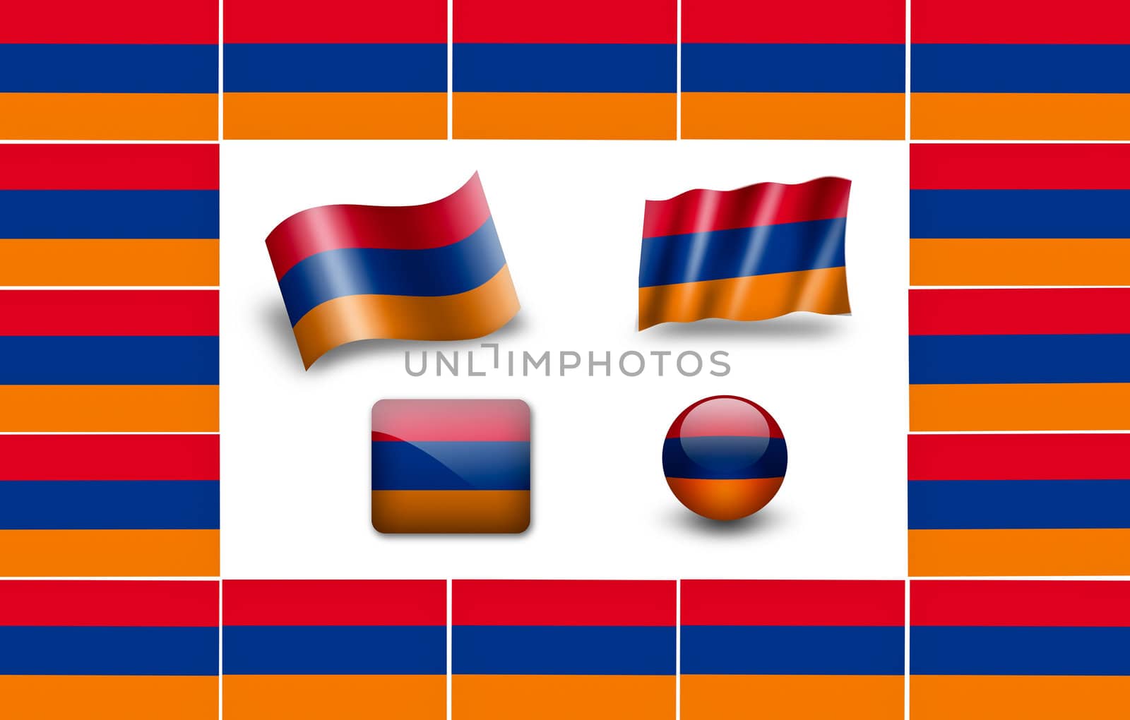 flag of Armenia. icon set by ewastudio
