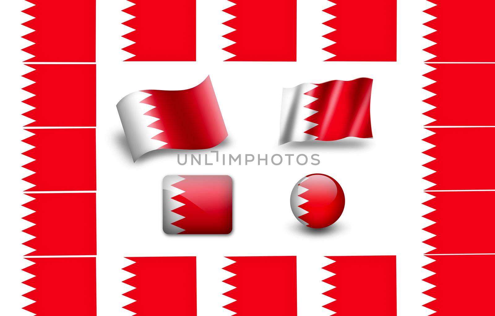 flag of Bahrain. icon set by ewastudio