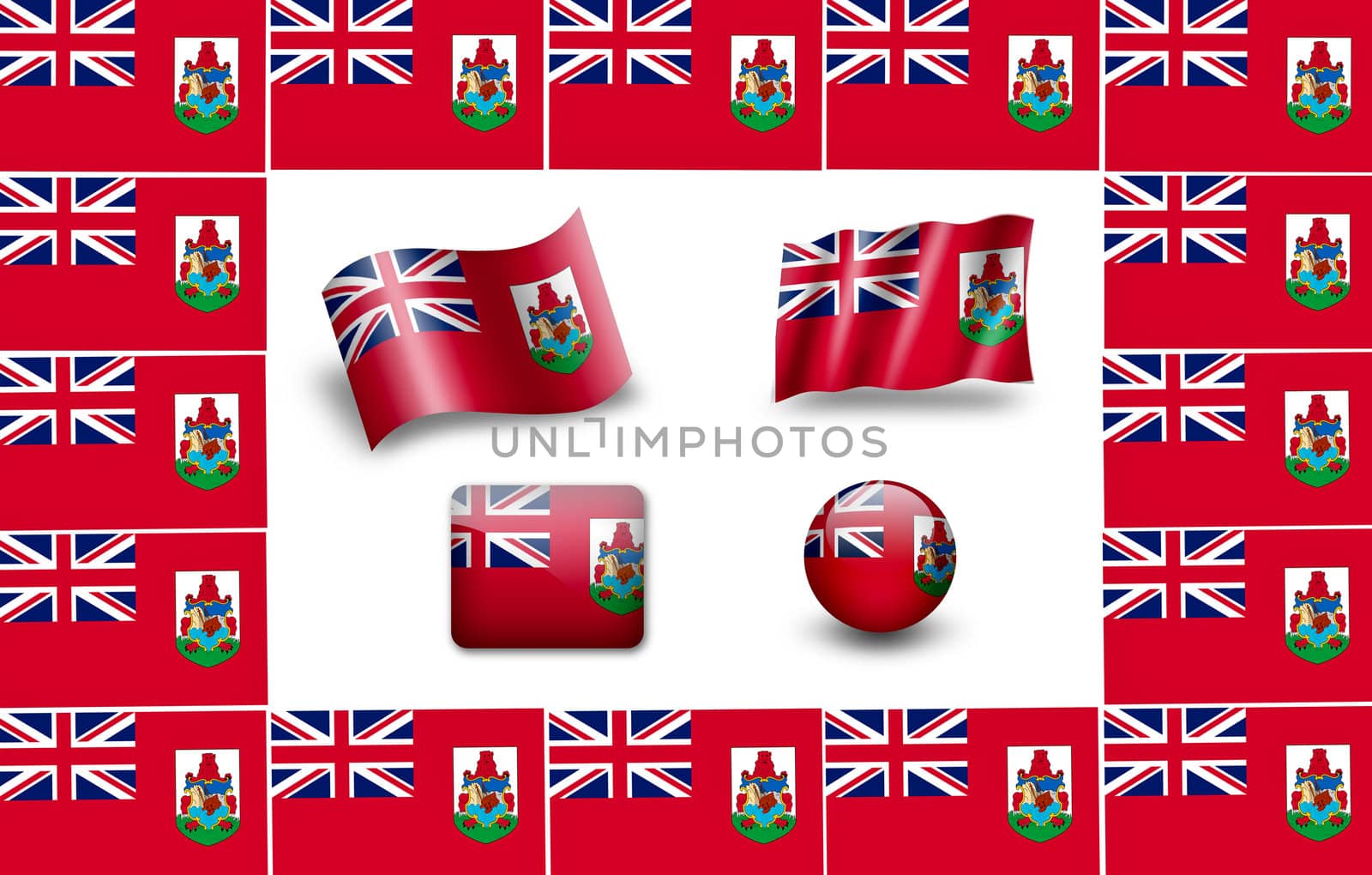 flag of Bermuda. icon set