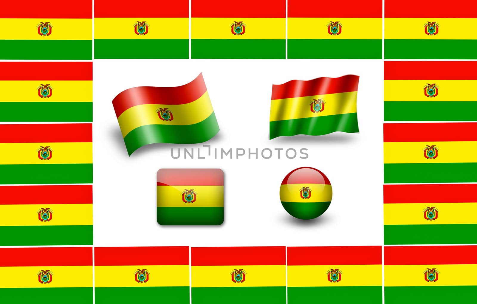 flag of Bolivia. icon set by ewastudio