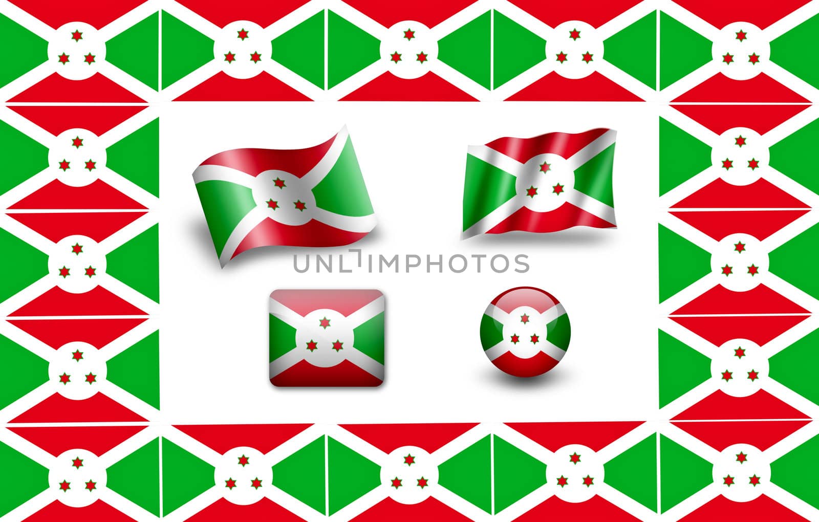 flag of Burundi. icon set