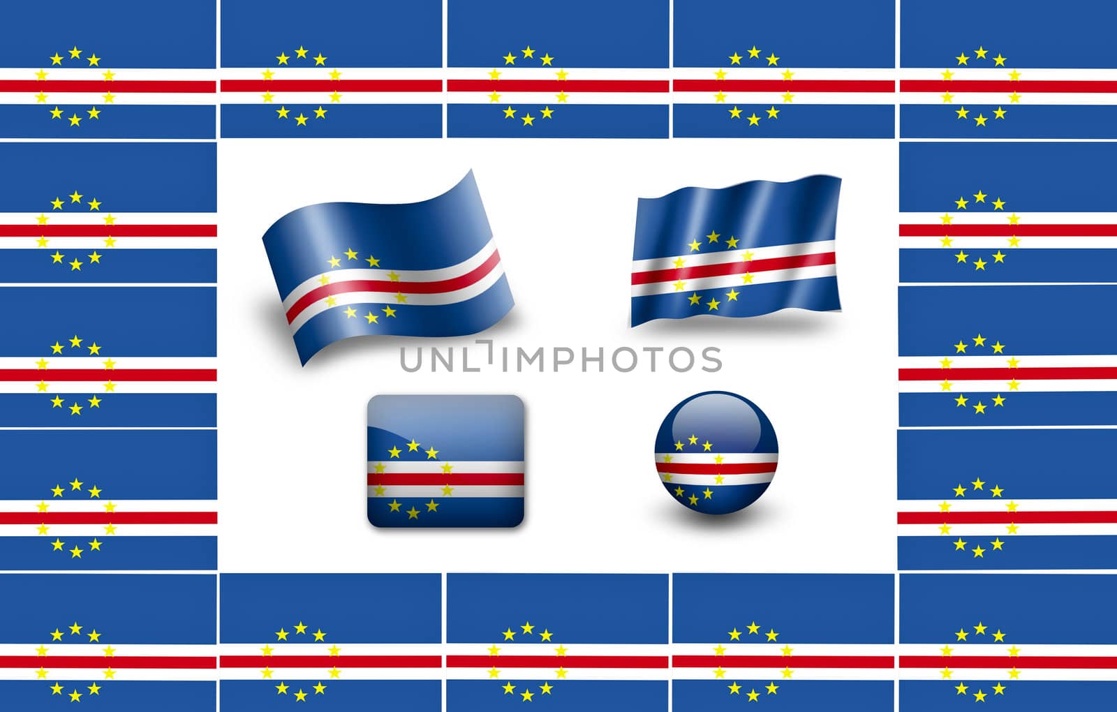 flag of Cabo Verde. icon set by ewastudio