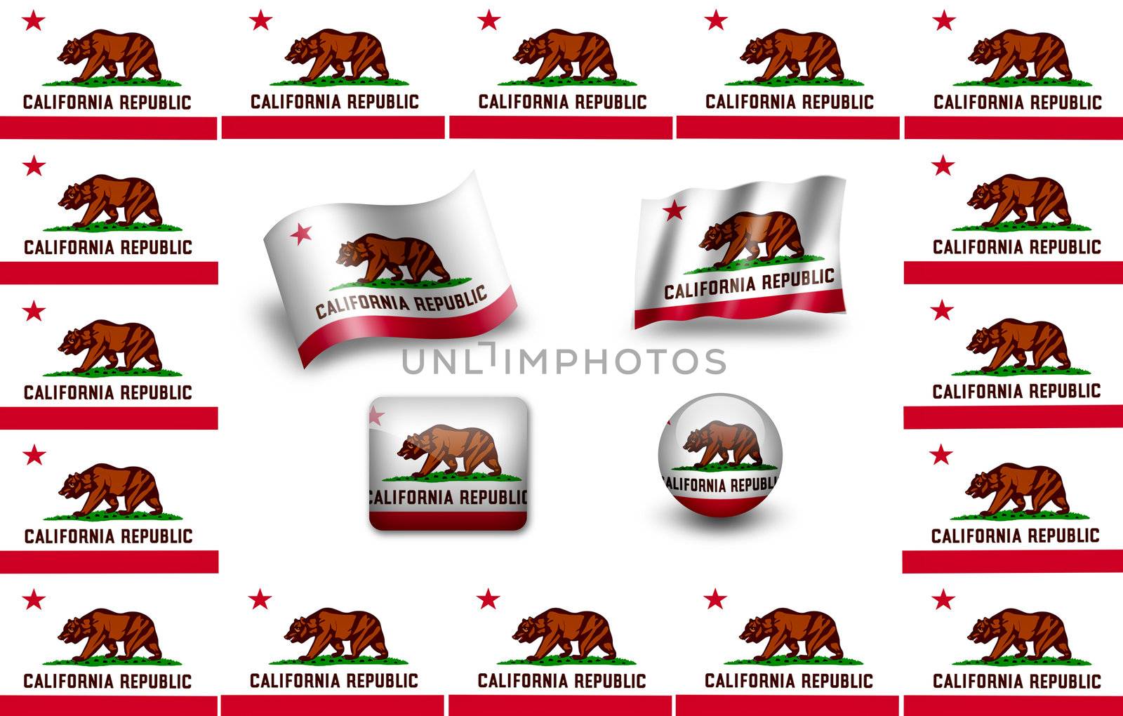 flag of California. USA . icon set