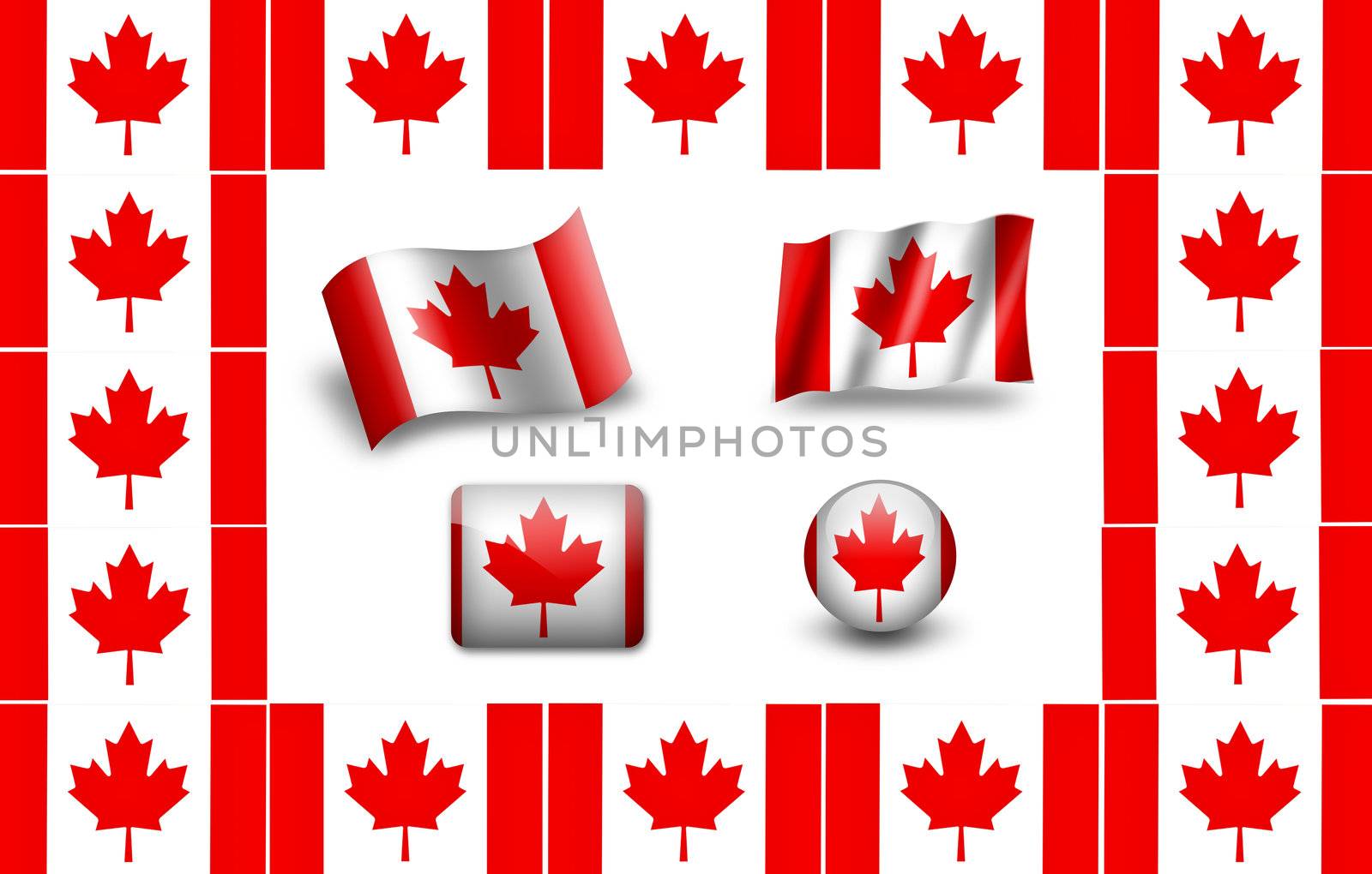 Flag of Canada. icon set. flags frame. by ewastudio