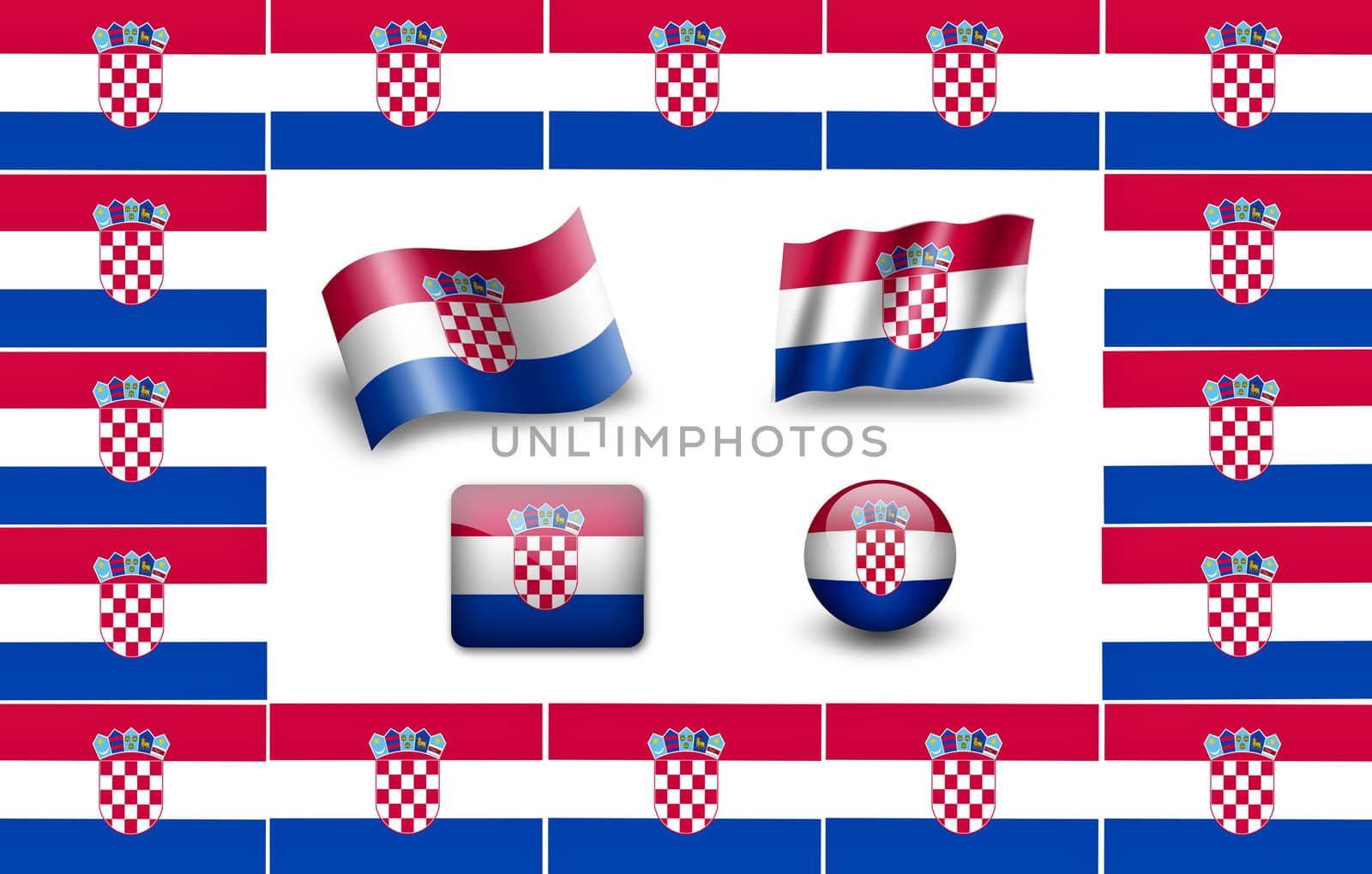 flag of Croatia. icon set by ewastudio