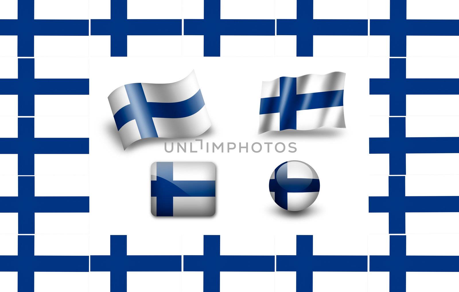 flag of Finnland. icon set