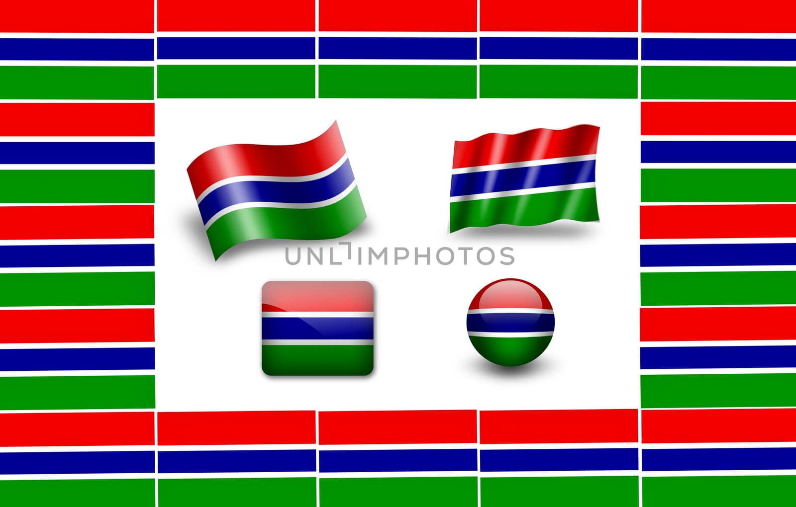 flag of Gambia. icon set